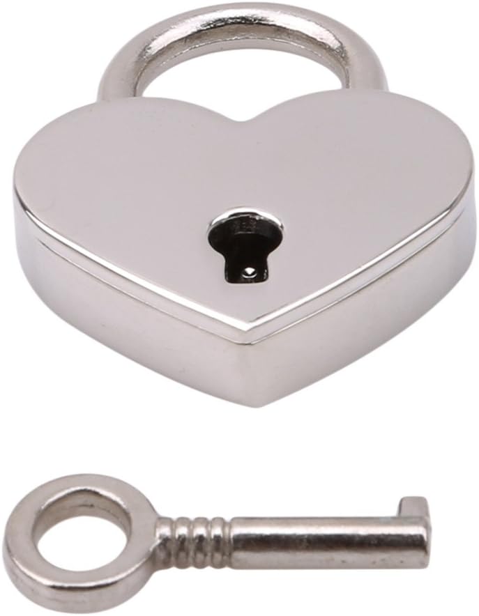 Yesiidor Metal Heart Shaped Padlock Mini Lock With Key Lovely Creative Luggage Handbag Diary Lock Valentine's Day Gift