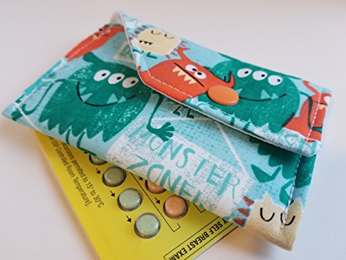 Birth Control Case Sleeve with Snap Closure - Monsters Keep out! - Thumbnail 3