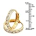 14k REAL Yellow Gold 3mm Thickness CZ Channel Set Hoop Huggie Earrings (15 x 15 mm)