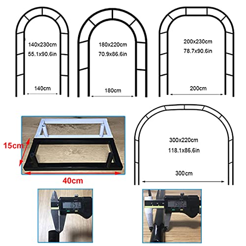 Gnova Rosenbogen 40 cm verbreitert,Rankhilfe Pergola,Gartendeko Torbogen,rundRankbogen für Pflanzen – Bild 3