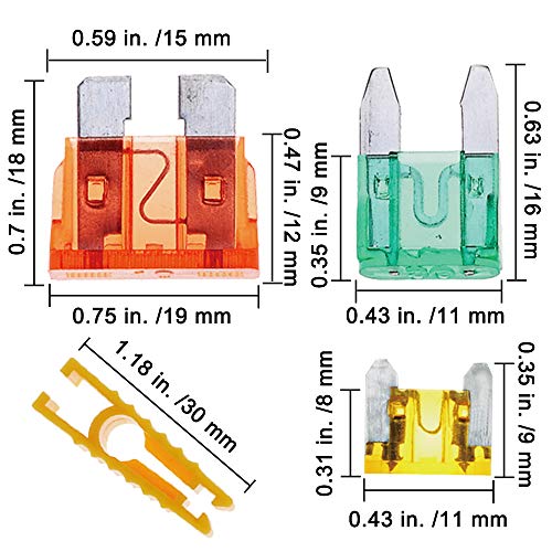 272pcs - Blade Car Auto Fuses Assortment Kit Standard & Mini & Low Profile Mini Automotive Fuses (2A/ 5A/ 10A/ 15A/ 20A/ 25A/ 30A/ 35A)