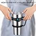 Homitt 30 oz Insulated Tumbler Travel Mug, Double Wall Vacuum Stainless Steel Cup Bundle with Lid, Handle, 2 Curved Straws, Cleaning Brush, (24 Hours Ice Retention)