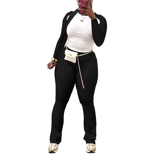 Nimsruc 2 Piece Outfits For Women Sweatsuits Jogging Set, 718-black, Large