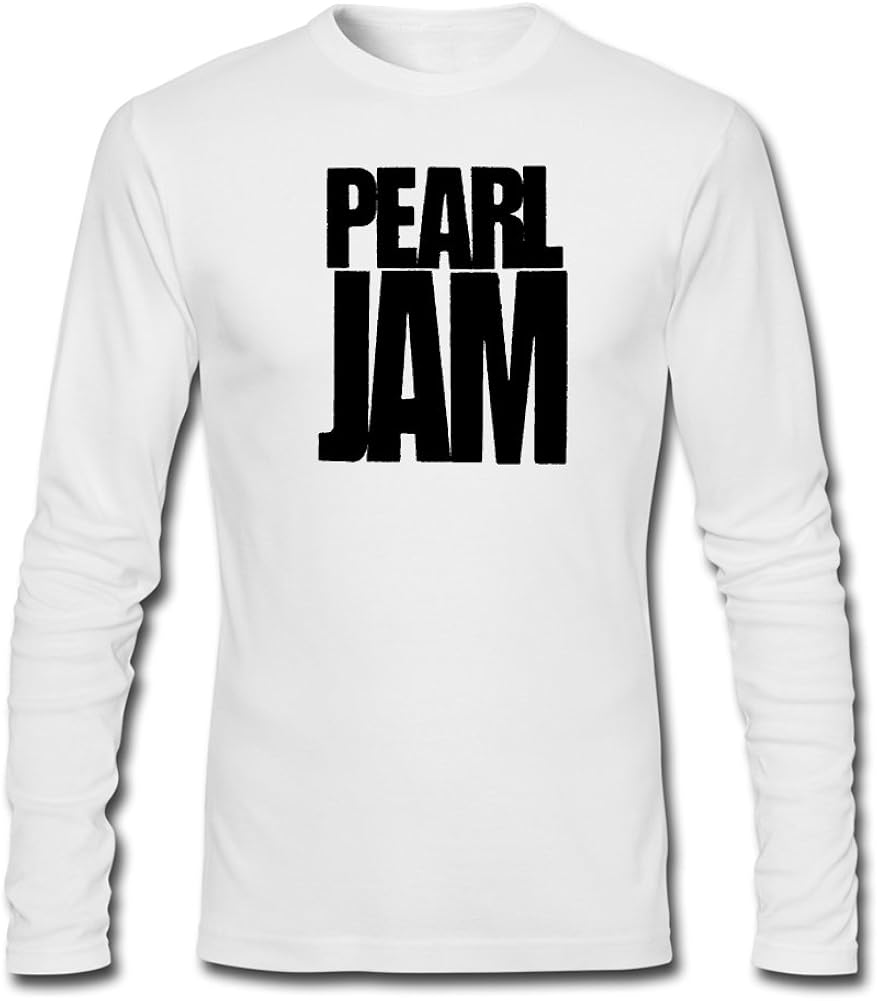Amazon.com: Pearl Jam Logo For Men Printed Long Sleeve Cotton T-shirt: Clothing