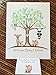 Customizable woodland animal fingerprint tree guestbook for a woodland animal themed baby shower, featuring a tan owl, doe, fawn, raccoon and fox.