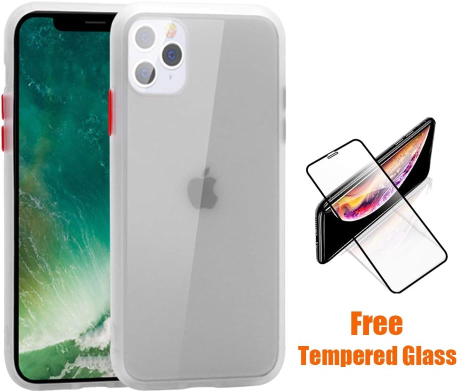 iPhone 11 Pro Max Case Matte PC Back with Soft Edges, Scratch Resistant Case for Apple iPhone 11 Pro Max 6.5 Inch (Half Transparent Color)