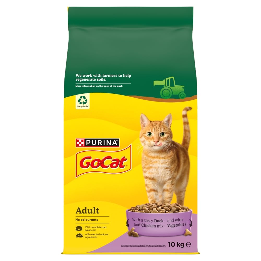 GO-CAT Adult Dry Cat Food Chicken and Duck 10kg Pack