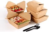 HOT BARGAINS 50 X Kraft Deli Food Boxes 750ml Leak Proof Biodegradable view 7