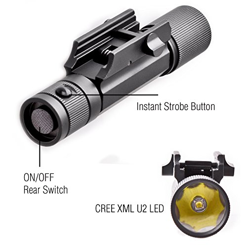 MCCC 500LM LED Tactical Gun Flashlight Rifle Light, 4-Mode Rail-mounted Tactical Light, Strobe Light,with Pressure Switch