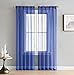 HLC.ME Royal Blue Sheer Voile Window Treatment Rod Pocket Curtain Panels for Bedroom and Living Room (54 x 84 inches Long, Set of 2)