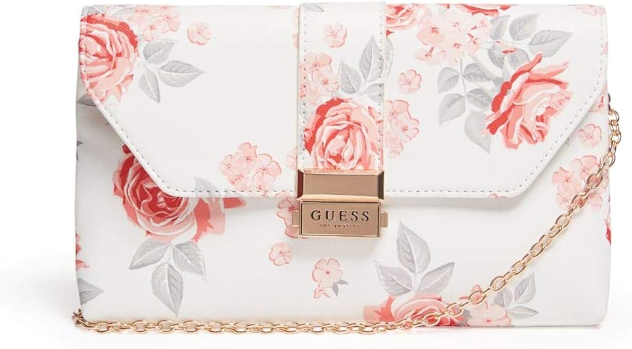 guess pink clutch