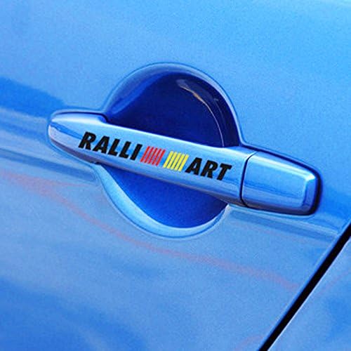 4PCS/set RALLI ART Decal Vinyl Door Handle Car Sticker for MITSUBISHI Auto Exterior Accessories, Black