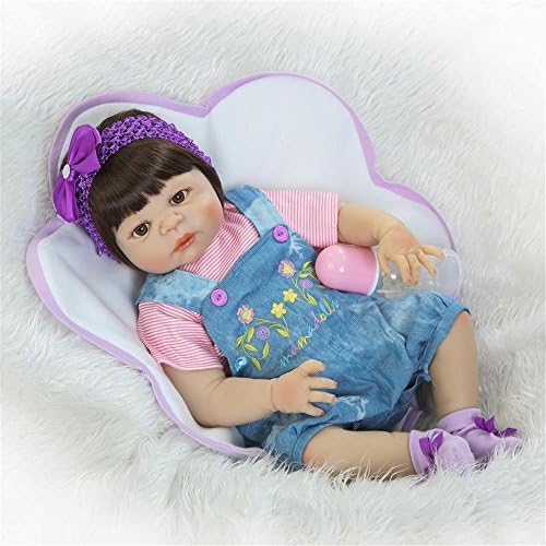 Soft Baby Girl Reborn Dolls Kids Toy Full Silicone Vinyl 23'' 57 cm Real Life Bebe Reborn Alive Doll Birthday Christmas Holiday Wedding Gift Reduce Anxiety Help Autism Pregnant Women