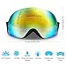 Homitt Ski Goggles, Snowboard Skiing Goggles with 100% UV400 Coating Frameless Anti Fog Mirror Lens, Adjustable Size and Detachable Strap - A Protective Storage Box Included