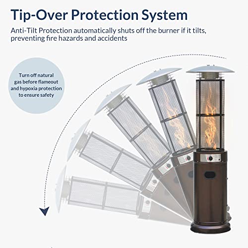 BELLEZE Outdoor Propane Patio Heater 34,000BTU, Standing Porch Stove