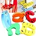 The Wolf Moon® Children Safety No Finger Pinch Foam Door Stopper. Colorful Cartoon Animal Cushion - Ramdom Bundled Baby Child Kid Cushiony Finger Hand Safety, Curve Shaped Door Stop Guard 5 PCS Set