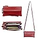 befen Leather Wristlet Wallet Clutch Women Smartphone CrossBody Wallet with Card Slots/Shoulder Strap/Wrist Strap - Jester Red