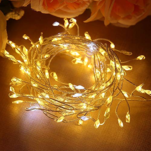 1M Led Catena Luminosa Luci Stringa String Lights Firefly Catena di Filo di Rame con 100 LEDs Impermeabile USB Natale per Esterni e Interni, Feste, Matrimonio, Casa, Luce Gialla Calda