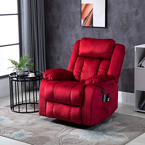 Mecor Massage Recliner Chair w/Adjustable Headrest Flannelette Rocker