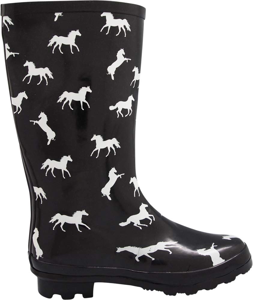 NORTY Women's Hurricane Wellie Rain Boots - Mid-Calf Length - Glossy Matte Waterproof Rubber Shoes - Image 4