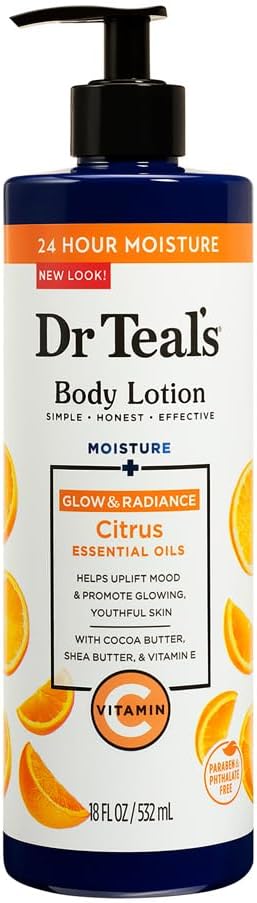 Dr Teal's Moisture Glow Radiant Body Lotion Vitamin C Citrus Oil 18 fl oz
