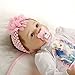 SanyDoll Reborn Baby Dolls, Baby Growth Partners, Headband Pink Small Safflower to Accompany Sleep Little Princess 22inch 55cm