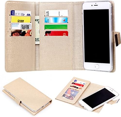 iPhone 6S Plus Case, iPhone 6 Plus Case, WOOZU 2 in 1 iPhone 6S Plus Wallet Case Folio Flip PU Leather Case Magnetic Detachable Slim Back Cover Hard Case Card Holder for iPhone 6Plus/6S Plus,Gold