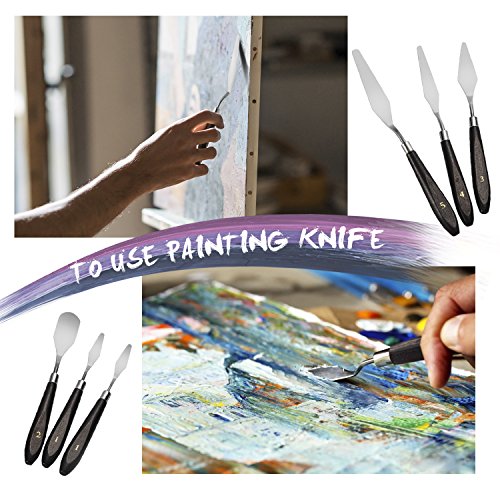 YOUNG4US 10-Piece Painting Knife Set, Stainless Steel and Wood Handle Spatula Palette Knife Mixing Scraper for Oil Paint Color Mixing, 2 PACK