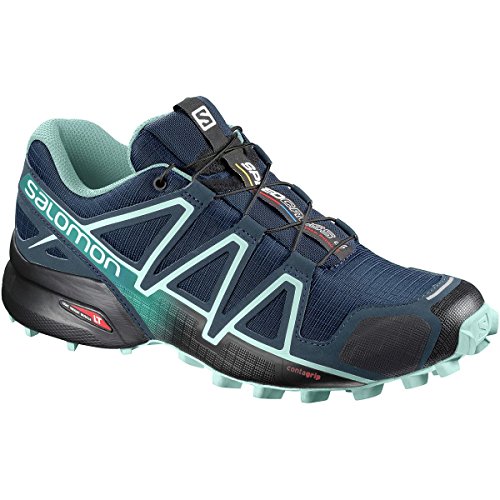 Salomon Women's Speedcross 4 Trail Running Shoes, Poseidon/Eggshell Blue/Black, 6.5