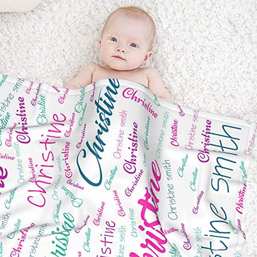 Custom Personalized Baby Blanket with Name for Girls, Customized Floral