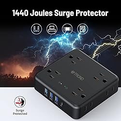 Surge Protector Power Strip 10 ft Cord - Flat Plug