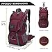 MOUNTAINTOP 40L Hiking Backpack Lightweight Travel Backpack for Men&Women Outdoor Camping Backpacking with Rain Cover