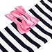 Lisli New Kids Girls Bow Striped Leggings Suit Long Sleeve Shirts Tops Sets Two-piece Suit (6-7Y(140))
