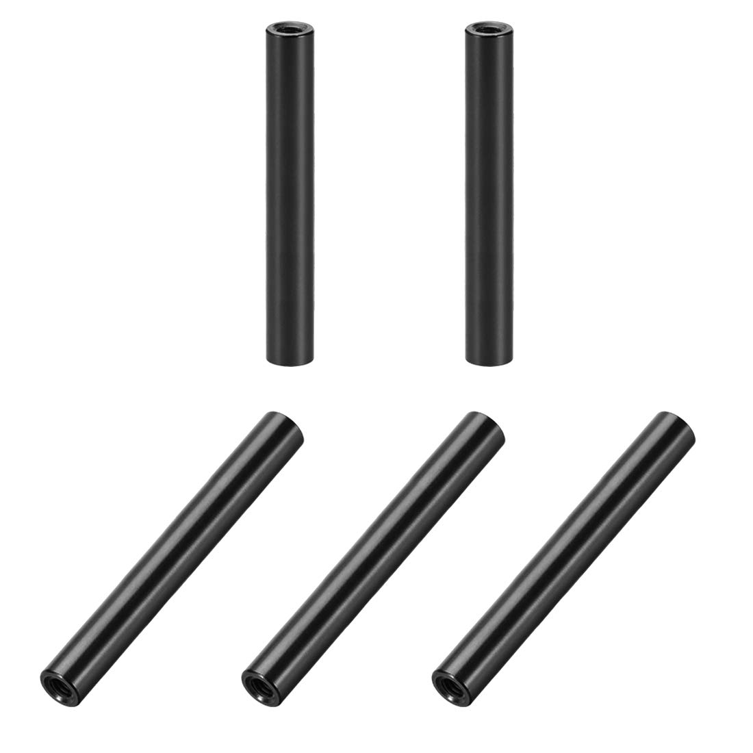 sourcing map 5 Pcs M3x35mm Dia. 6mm Round Aluminum Standoff Column Spacer Female Black for Drone FPV Quadcopter Racing RC Multirotors Parts DIY
