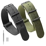 Adebena 2PCS 20mm Ballistic Nylon Watch Band Replacement Nato Strap with Stainless Steel Buckle