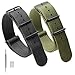 2PCS Nato Strap Canvas Fabric Nylon Watch Bands with Stainless Steel Buckle,Adebena Ballistic Replacement Nato Watch Straps Width 20mm Black Army Green