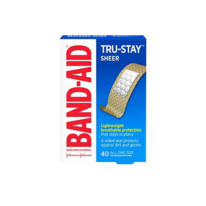 Band-Aid Brand Tru-Stay Sheer Strips Adhesive Sterile Bandages for First Aid & Wound Protection, Individually Wrapped…