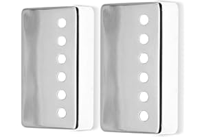 Cheerock 2Pcs Chrome Guitar Humbucker Covers, 50/52mm Silver Pickup Covers Set for Enhanced Sound, Fits Most Epiphone Les Paul & Other Models