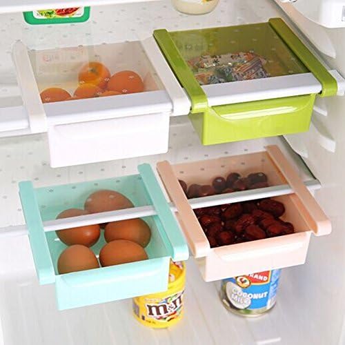 First@select 4 Pcs Multi-function Plastic Kitchen Refrigerator Storage Box Freezer Shelf Holder Sliding Drawers Spac Kitchen Space Saver