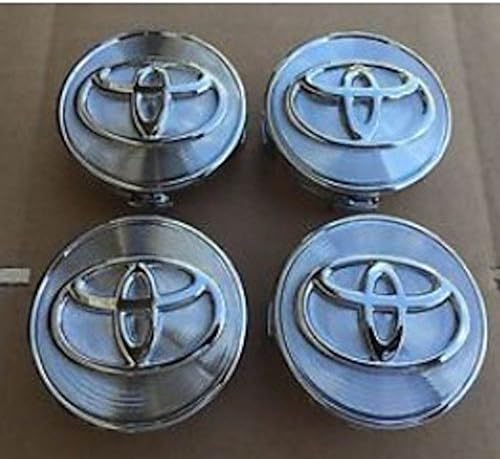 Set Of 4 Chrome Lines Silver Center Wheel Hub Caps Emblem