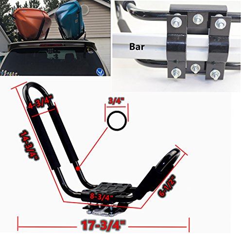 Mrhardware Universal 2 Pairs Kayak Carrier Canoe Boat Surf Ski Roof Top Mounted on Car SUV Crossbar