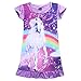2Bunnies Girls Unicorn Star Rainbow Print Nightgown Nightie Princess Night Dresses