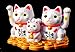 Solar Lucky Cat with Waving Arm, Japanese Maneki Neko Decorative Figurine, Office Home Car FengShui Decor Statue Ornament Sculpture Toy or Gift for Attract Wealth Business Luck Money