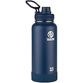 Takeya Actives Insulated Stainless Steel Water Bottle with Spout Lid, 32 Ounce, Midnight