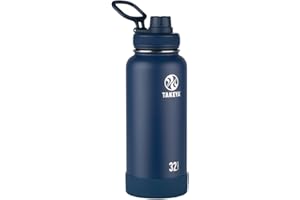 Takeya Actives 32 oz Vacuum Insulated Stainless Steel Water Bottle with Spout Lid, Premium Quality, Midnight Blue