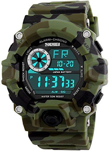 Men's Digital 50M Waterproof Electronic Sport Watch Rubber Band
