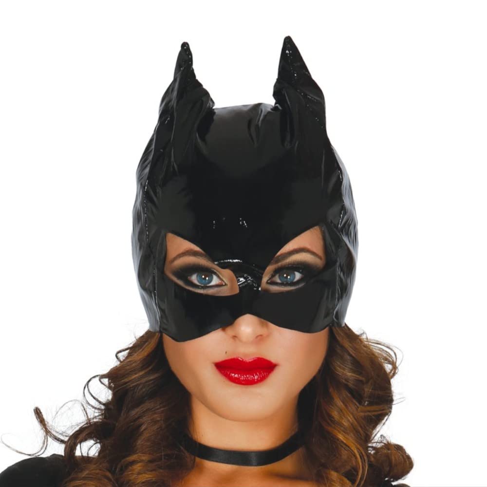 FIESTAS GUIRCA Black Cat Vinyl PVC Adult Mask