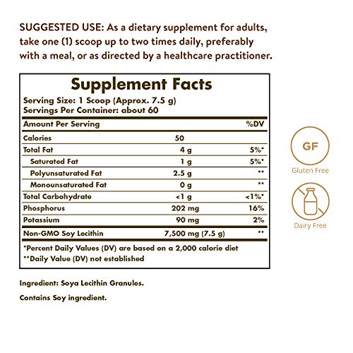 Solgar Lecithin Granules, 16 oz. Supports Overall Health Natural