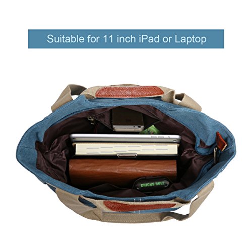 Eshow Women Canvas Shoulder Bag Hobo Handbags and Purse Cross-Body Bag Messenger Bag Travel mom bag for women - Thumbnail 2