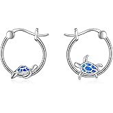 YFN Hoop Earrings with Cat Hummingbird Bird Horse Snake Mountain Dinosaur Earrings Sterling Silver for Sensitive Ears Cute Animal Hoops Gifts for Women